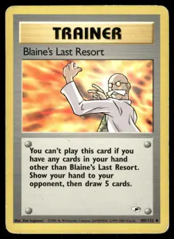 Pokemon Tcg Blaine's Last Resort #105 Pokemon Gym Heroes MP - Image 1