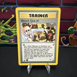 Pokemon Gym Heroes Trainer Blaine’s Quiz #1 1st Edition 97/132 - Image 1