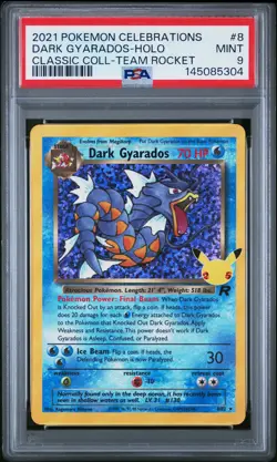 2021 POKEMON CELEBRATIONS CLASSIC COLL #8 DARK GYARADOS-HOLO PSA 9 - Image 1