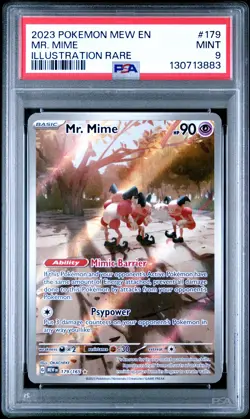 2023 POKEMON MEW EN-151 ILLUSTRATION RARE #179 MR. MIME PSA 9 - Image 1