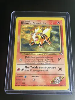 Pokemon TCG Blaine's Growlithe Gym Heroes 35/132 NM - Image 1