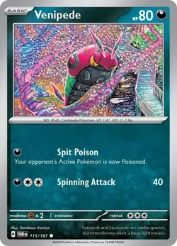 Venipede SV06: Twilight Masquerade 115/167 NM English Pokemon Card - Image 1