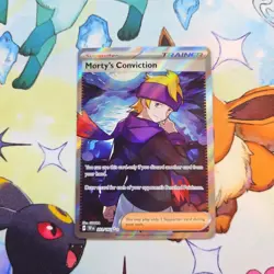 Pokemon Mortys Conviction Trainer Card 201/162 Full Art Temporal Forces. - Image 1