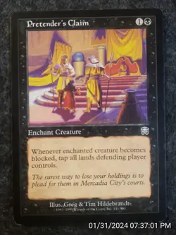 Pretender's Claim Magic the Gathering MTG Mercadian Masques Black (DS3D1D1) - Image 1