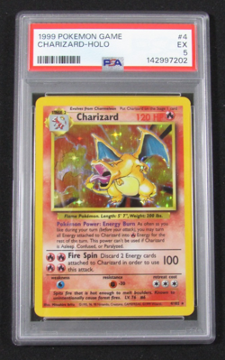 1999 Pokemon Game CHARIZARD HOLO Unlimited 4/102 PSA 5 EX - Image 1
