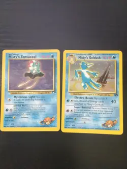 Pokemon TCG Vintage Misty's Golduck Holo and Tentacool Non Holo Gym Challenge - Image 1