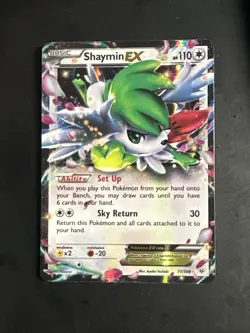 2015 Pokemon Shaymin EX 77/108 Roaring Skies Holo Pk000590 Very LP - Image 1