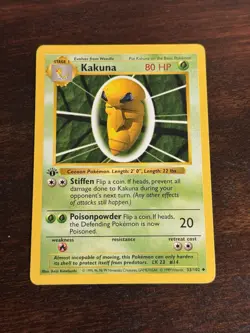 Pokemon TCG Kakuna 33/102 1st Edition Base Set Shadowless - Image 1