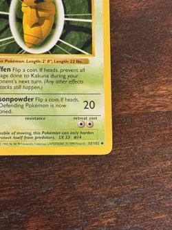 Pokemon TCG Kakuna 33/102 1st Edition Base Set Shadowless - Image 4