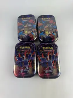 NEW SEALED 4x Pokemon TCG Mega Evolution Mega Heroes Mini Tins (Art Set of 5) - Image 1