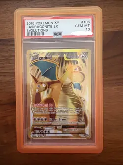 2016 Pokemon XY Evolutions Dragonite EX Full Art #106 PSA 10 - Image 1