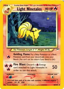 Pokemon TCG Light Ninetales 50/105 Neo Destiny Unlimited LP - Image 1