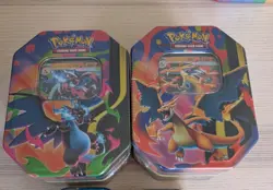 Pokemon TCG - NEW Mega Charizard X and Y Tins! - *Art Pair* - In Hand -Sealed - Image 1