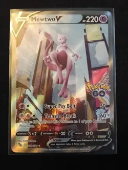 Mewtwo V (Alternate Full Art) 072/078 Pokemon GO Holo Illustration Rare - Image 1