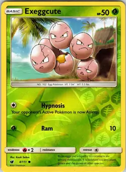 Exeggcute 4/111 SM - Crimson Invasion Pokemon NM/LP Reverse Holo - Image 1