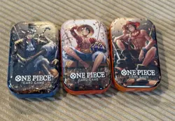 One Piece OP-13 Tin Set Vol 2 (3 Tins Set) Factory Sealed - Image 1