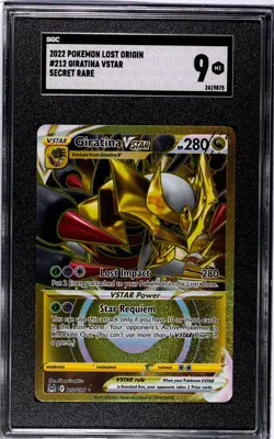 2022 Lost Origin Giratina Vstar #212 Secret Rare SGC Grade 9 MT Pokemon Card - Image 1
