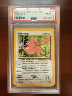Pokemon TCG Lickitung Card 16/18 Southern Islands PSA grade 8 - Image 1