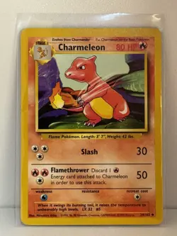 Charmeleon 24/102 Base Set Rare Vintage Pokemon Card - Image 1