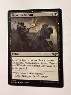 Shoot the Sheriff NM Outlaws of Thunder Junction OTJ MTG Black Uncommon Regular - Image 1