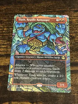 Slash, Reptile Rampager - Foil - Borderless Teenage Mutant Ninja Turtles MTG 208 - Image 1