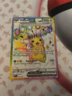 Pikachu EX 219/191 Sv08: Surging Sparks Tera Ultra Rare Holo 200 HP Pokemon Card - Image 1