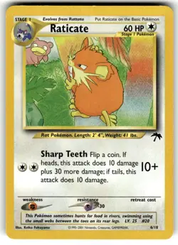 Pokemon 2001 Raticate Southern Islands #6/18 Card Near Mint - Image 1