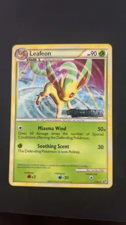 Pokemon TCG Leafeon Prerelease 17/90 Holo Card Undaunted LP - Image 1
