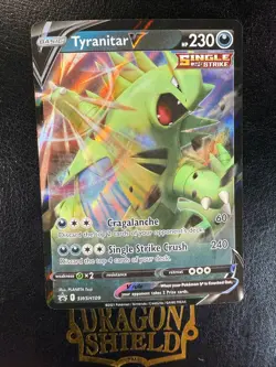TYRANITAR V SWSH109 Sword Shield Promo Ultra Rare Pokemon Card Near Mint - Image 1