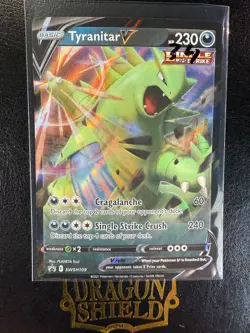 TYRANITAR V SWSH109 Sword Shield Promo Ultra Rare Pokemon Card Near Mint - Image 3
