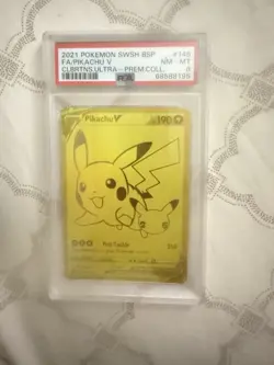 Pikachu V SWSH145 SWSH: Sword & Shield Promo Cards Holo PSA 8 - Image 1