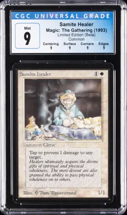 1993 MAGIC: THE GATHERING LTD ED (BETA) - COMMON SAMITE HEALER CGC 9 - Image 1