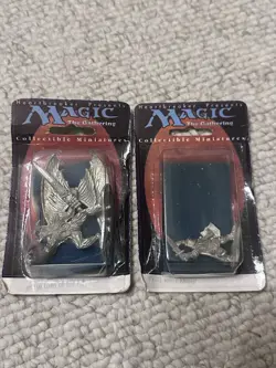 Magic The Gathering Mtg Pewter Lord Of The Pit & White Knight Mini Figures - Image 1