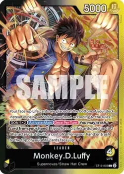 One Piece Monkey.D.Luffy - ST13-003 - L - Foil, Lightly Played Starter Deck 13: - Image 1