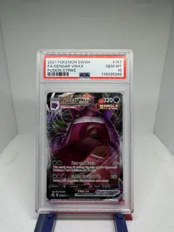 Pokemon TCG Gengar VMAX Fusion Strike Ultra Rare Holo Card PSA 10 157/264 - Image 1