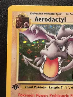 1st Edition Prerelease Aerodactyl 1/62 Fossil Pokemon Card Holo Foil Rare HP - Image 3