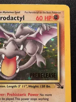 1st Edition Prerelease Aerodactyl 1/62 Fossil Pokemon Card Holo Foil Rare HP - Image 4