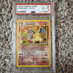 Charizard Holo Rare Base Set Card 4/102 English 1999 PSA 6 EX-MT #4 - Image 4