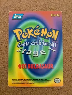 Topps Pokemon Card - Bulbasaur #E1 Stage 1 - Blue Logo - Non Holo - Image 2