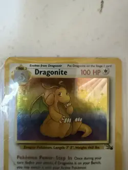 Pokemon Dragonite 4/62 Fossil Holo Rare Unlimited 100 HP Stage 2 Card English - Image 2