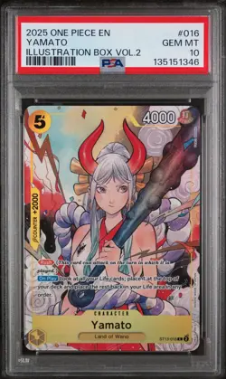 2025 ONE PIECE PROMOS ILLUSTRATION BOX VOL.2 #016 YAMATO PSA 10 - Image 1
