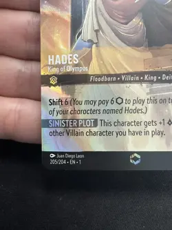 Disney Lorcana TCG Hades King Of Olympus Enchanted 205/204 The First Chapter NM - Image 4
