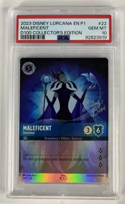 Disney Lorcana Maleficent - Uninvited Alternate Art Holo Promo 22 PSA 10 2023 - Image 1