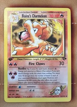 Pokemon Card Blaine's Charmeleon 1st Edition Uncommon Gym Challenge 31/132 - Image 1