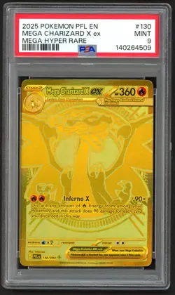 Pokemon Cards - PSA 9 Mega Charizard X Ex 130/094 - Mega Phantasmal Flames MINT - Image 1