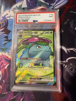 2023 Pokemon Mew en Venusaur EX Ultra Rare Card 182/165 PSA 9 Mint - Image 1