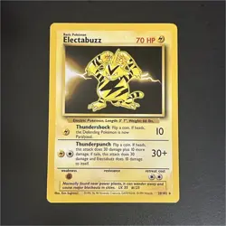 Pokemon Electabuzz Base Set 20/102 Uncommon Basic Regular 70 HP TCG Card - Image 1
