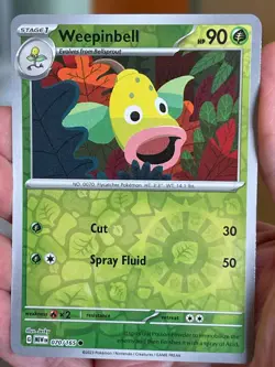POKEMON WEEPINBELL 070/165 COMMON REVERSE HOLOFOIL SCARLET VIOLET 151 NM CARD - Image 1
