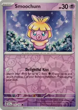 075/191 SMOOCHUM REVERSE HOLO SURGING SPARKS POKEMON CARD - Image 1