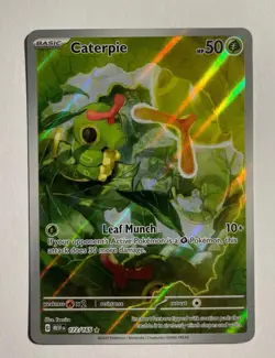 Pokemon TCG Caterpie 172/165 Scarlet & Violet 151 Holo Illustration Rare Card NM - Image 1